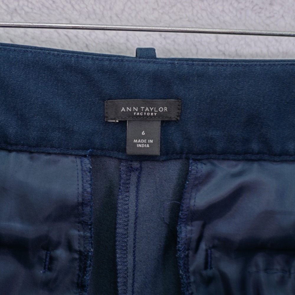 Ann Taylor Factory Blue Dress Pants Pants -6- Polyester Rayon Spandex 33 / 27 Mi - Picture 4 of 6